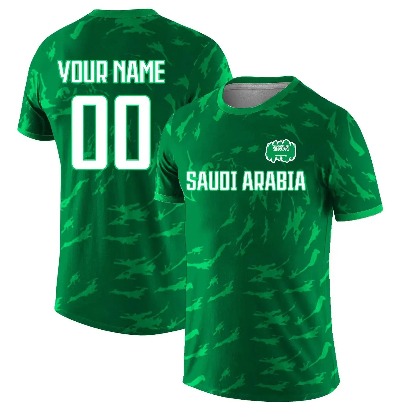 Custom Saudi Arabia National Team Soccer T-shirt for Men Personalized Name Number Football Shirt, Breathable Sportswear