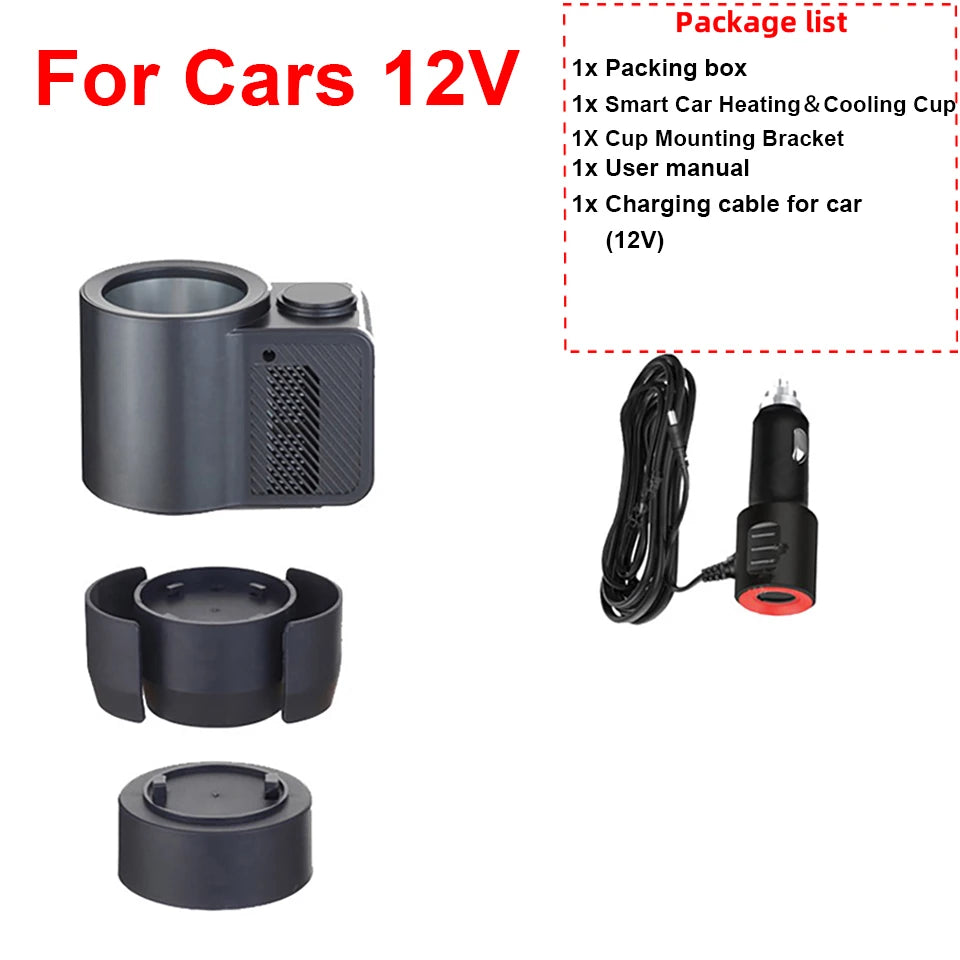 Summer Car Cup Cooler Smart Fast Cooling Cup Holder Touch Screen Beverage Chiller for Cold Drink Thermos Cup for Car Home Travel
