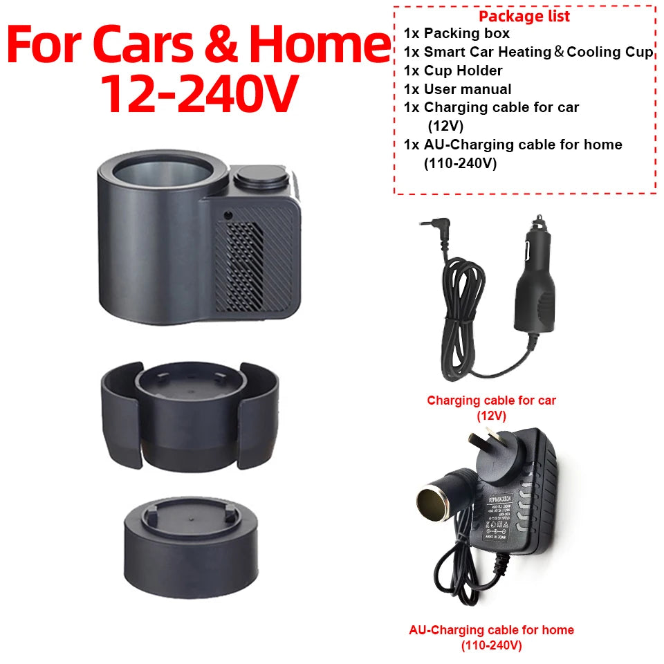 Summer Car Cup Cooler Smart Fast Cooling Cup Holder Touch Screen Beverage Chiller for Cold Drink Thermos Cup for Car Home Travel