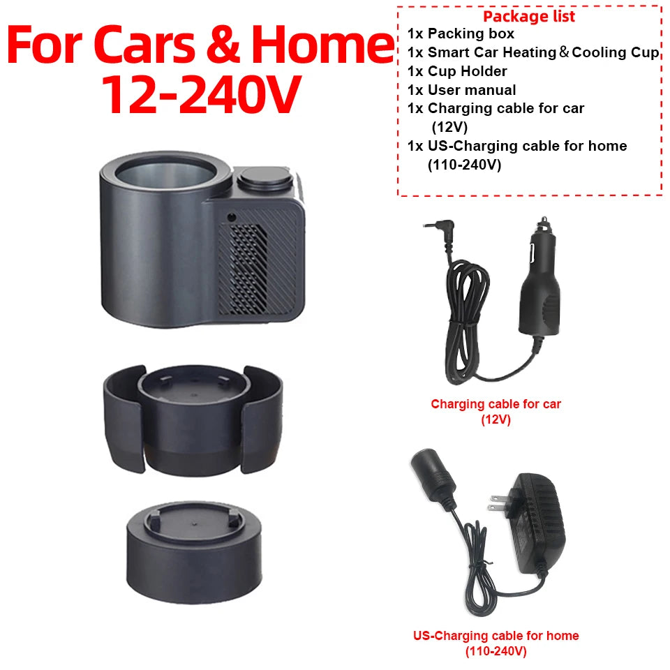 Summer Car Cup Cooler Smart Fast Cooling Cup Holder Touch Screen Beverage Chiller for Cold Drink Thermos Cup for Car Home Travel