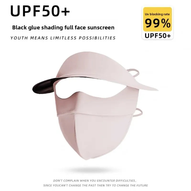 Summer Multifunctional Sunscreen Face Mask, Eye Protection, Brim, Full Face UV Protection, Ice Silk Sunscreen