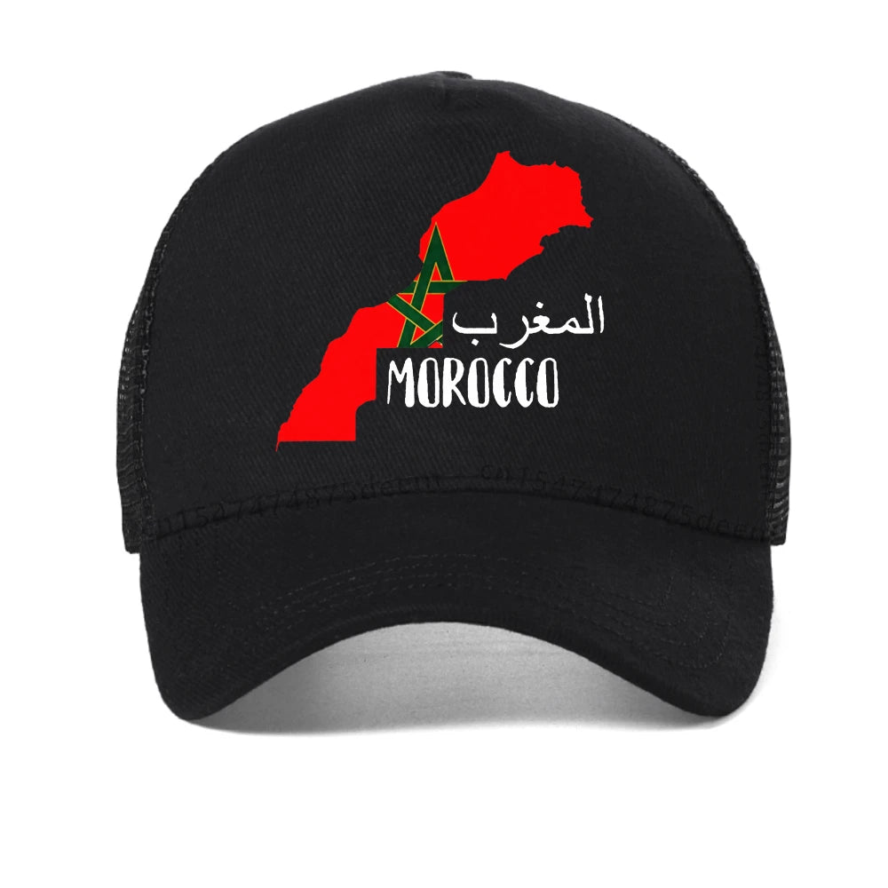 Morocco Flag baseball cap Men Moroccan Men's Printed caps fashion summer Breathable visor hats mesh adjustable hat