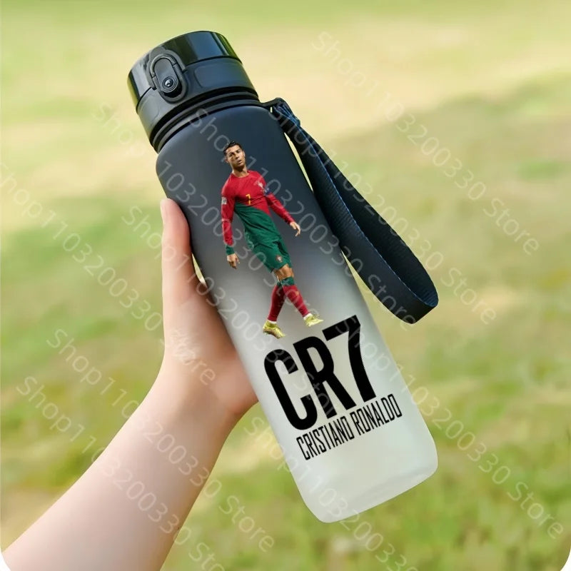 Football Star Cristiano Ronaldo Water Cup Ronaldo Messi Large Capacity Sports Flip Cover Drinking Bottle Fans Support Items