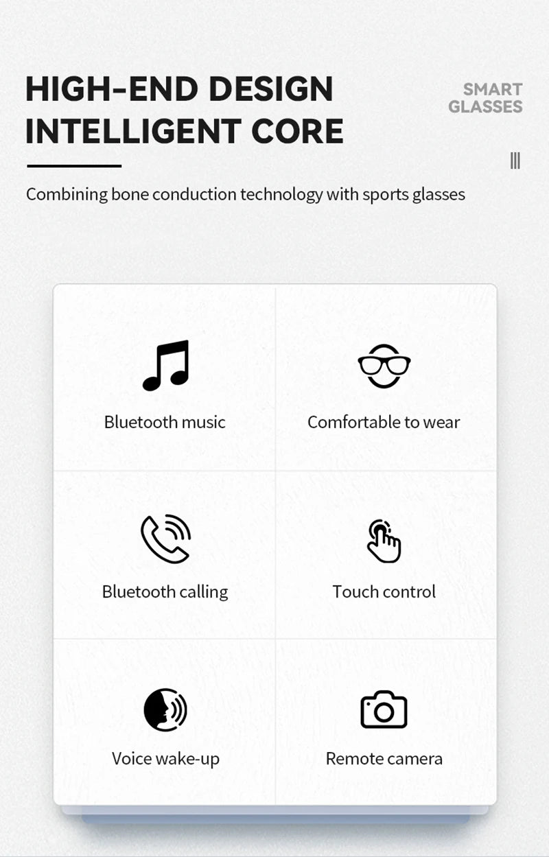 AI Smart Glasses 4K Remote Control Touch Photo Camera Recording Translator Voice Assistant Wireless Bluetooth Eyewear