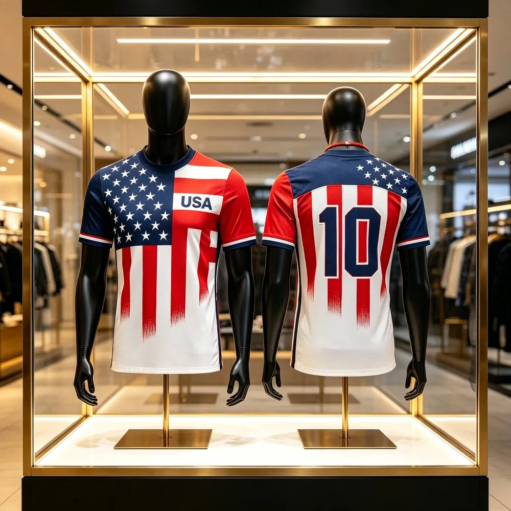 USA Soccer Jersey Football Training Men's T-shirt Quick-Dry Fashion Print Casual Women Short Sleeve Men's Sports Fan Tee Shirt