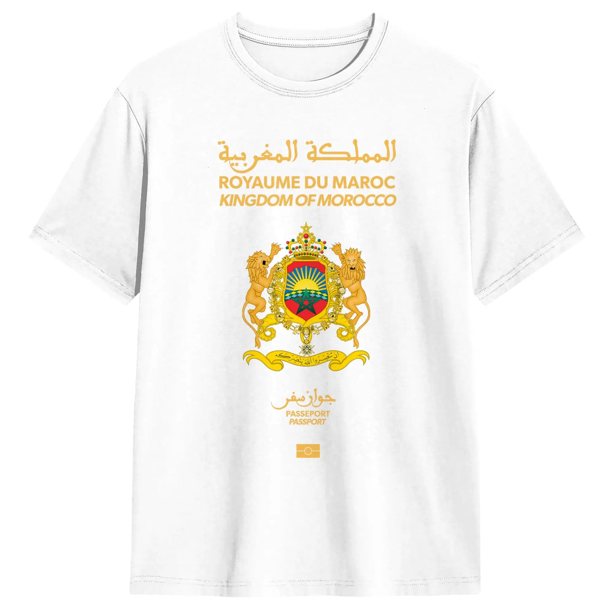 Men Moroccan passport Kingdom of Morocco T Shirts  Pure Cotton Clothing Unique Short Sleeve Crewneck Tees Adult
