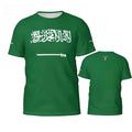 Saudi Arabia National Flag Print Short Sleeve Jersey T Shirt Unisex Fans Support Top for Outdoor Gathering Daily Street Outfit