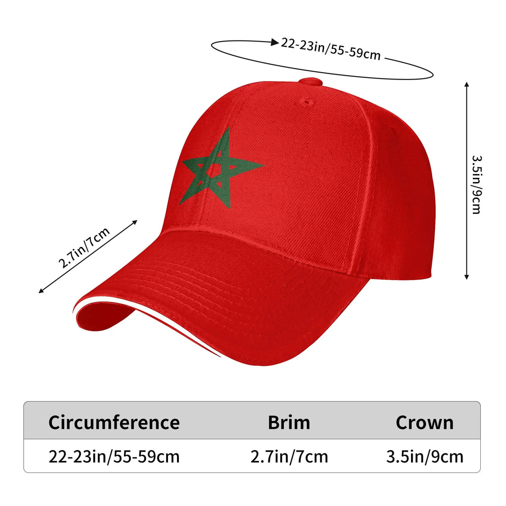 MOROCCO , Moroccan Flag  Casual Baseball Cap Summer  Trucker Hat Dropshipping Tennis Skate Hip Hop Hats Unisex Men Baseball Caps