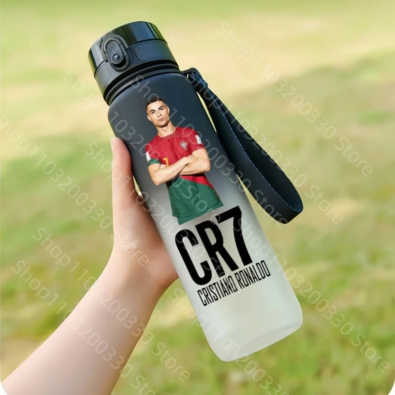 Football Star Cristiano Ronaldo Water Cup Ronaldo Messi Large Capacity Sports Flip Cover Drinking Bottle Fans Support Items