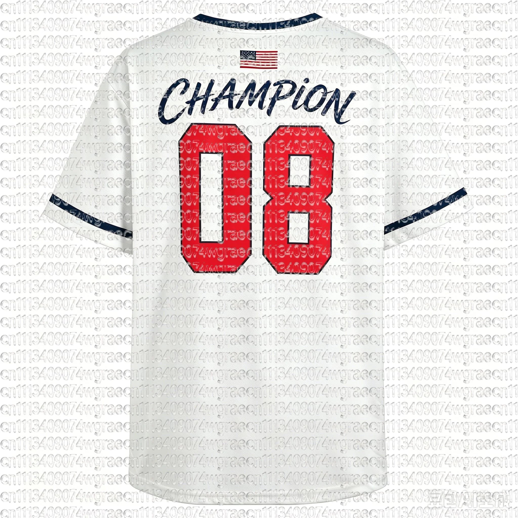 2026 Football Match USA Fan Cheer T-Shirt, Champion & Player Number Print On Back, Unisex Adult Kids Size Casual Sports Tees