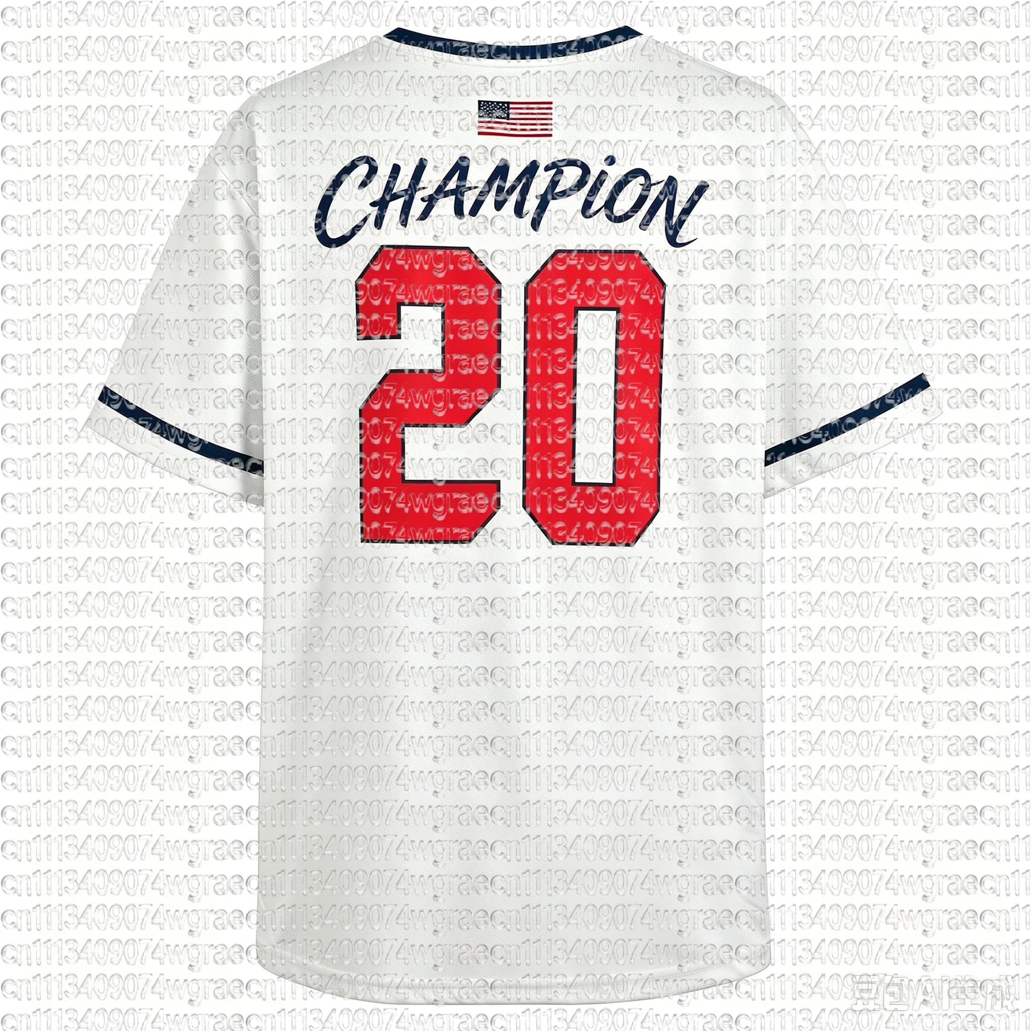 2026 Football Match USA Fan Cheer T-Shirt, Champion & Player Number Print On Back, Unisex Adult Kids Size Casual Sports Tees