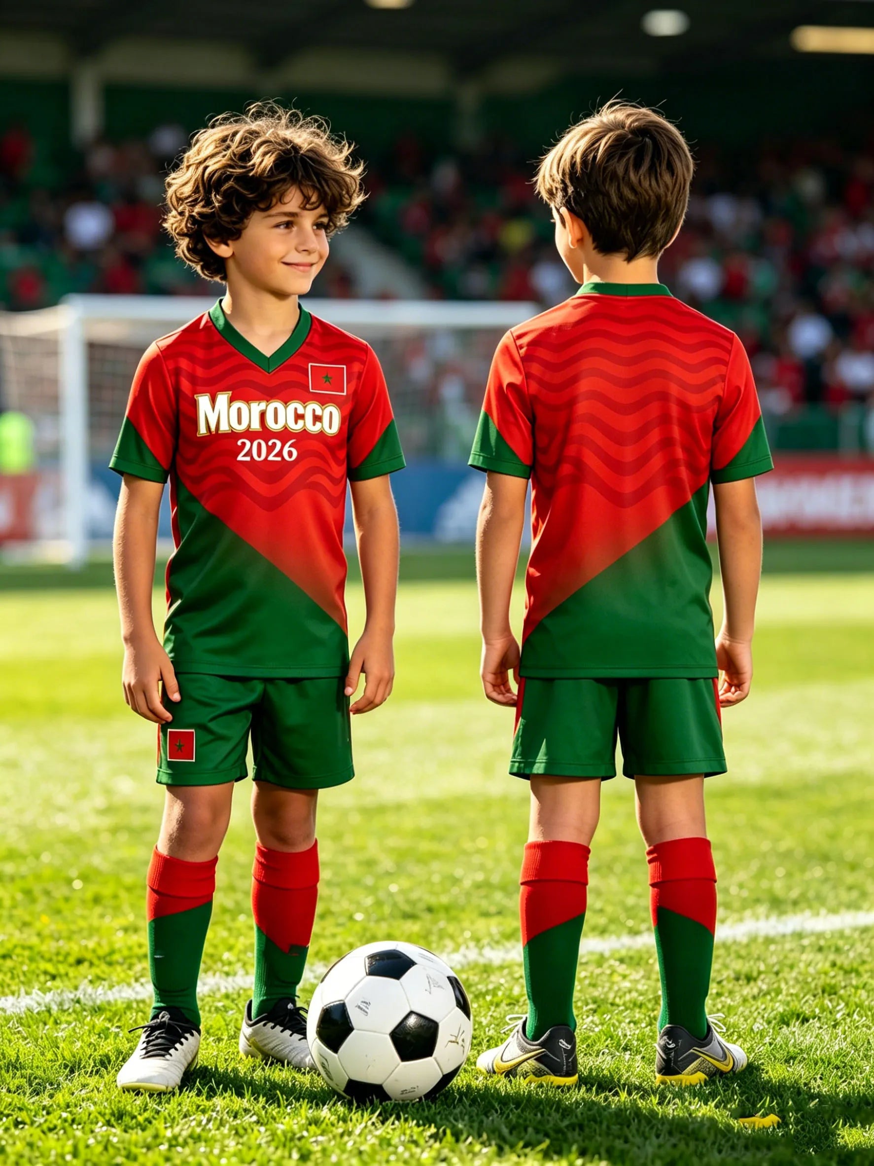 2026 Morocco Football Jersey Tops, Parent-Child Matching Soccer T-shirt, Family Sportswear for Game Day & Casual Wear