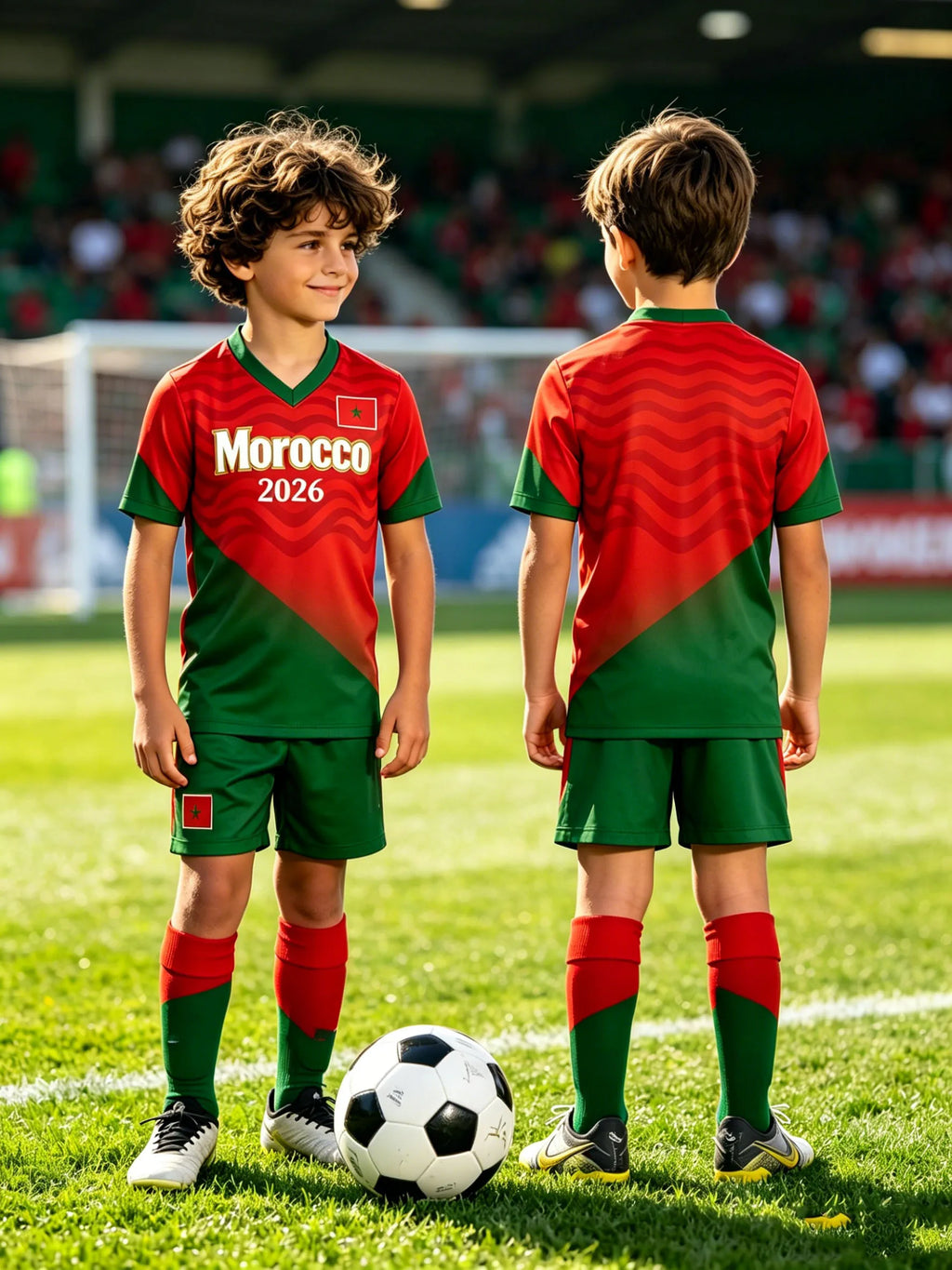 2026 Morocco Football Jersey Tops, Parent-Child Matching Soccer T-shirt, Family Sportswear for Game Day & Casual Wear