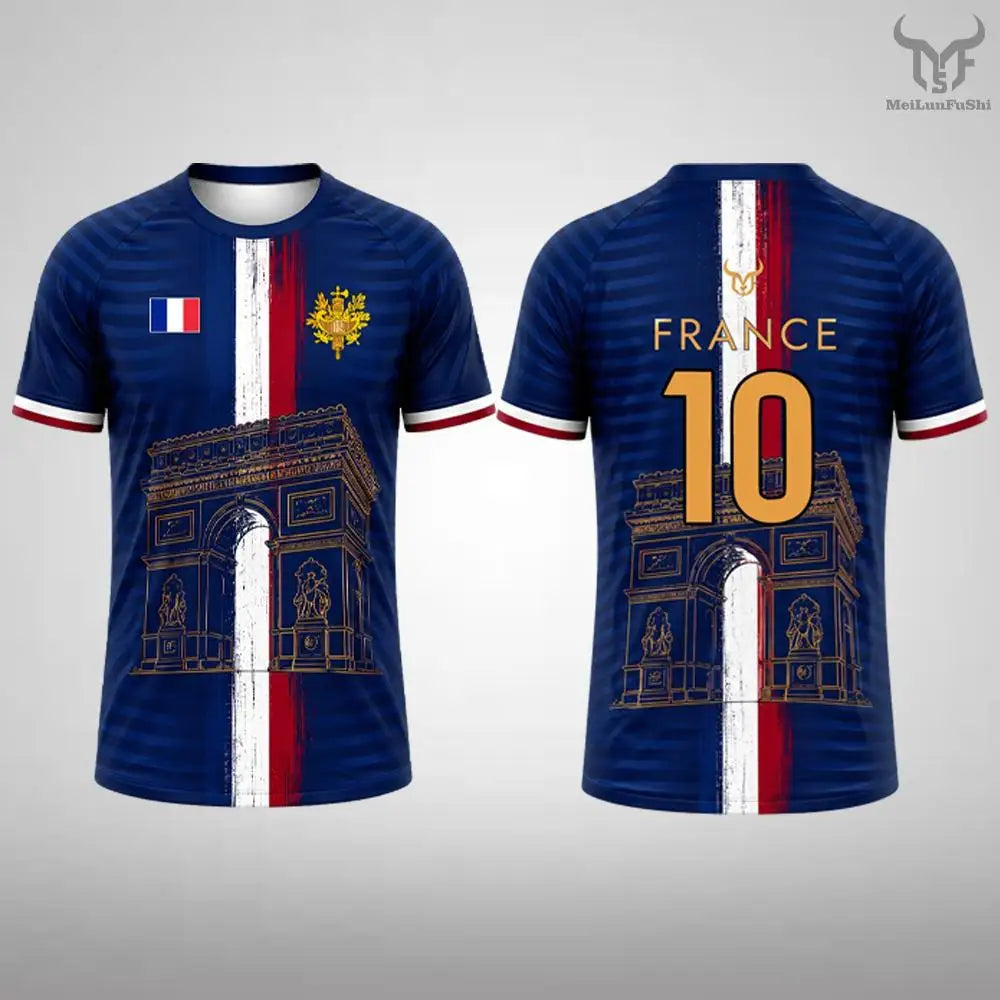 France Flag Printed T-shirt 2026 Summer Men Quick Dry Soccer Jersey Unisex Streetwear Casual Sports Short Sleeve Tee Fans Gift